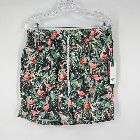 Goodfellow & Co Other - NWT Goodfellow and Co Swim Trunk Tropical Flamingo Print Green Mens Size Medium